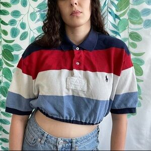 Custom Cropped Striped Polo Shirt
